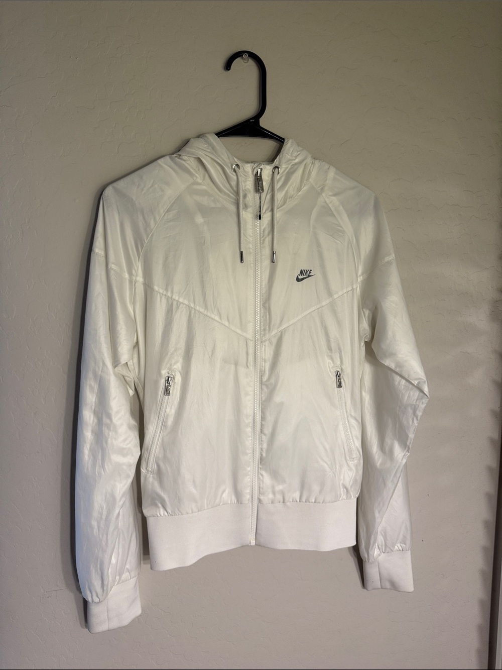 Nike White Hooded Zip-Up Utility Jacket